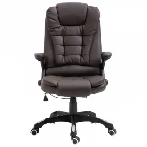 VidaXL Silla de Oficina de Cuero Sintético Marrón