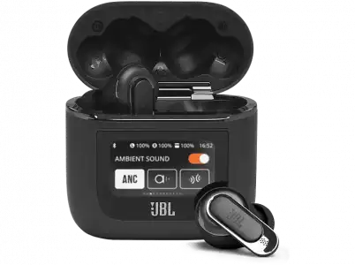 Auriculares True Wireless - JBL Tour Pro 2, 40 h Autonomía, Cancelación de ruido adaptativa, Negro