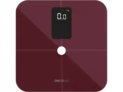 Báscula de baño - Cecotec Surface Precision Smart Healthy Vision Garnet, Bluetooth, Granate