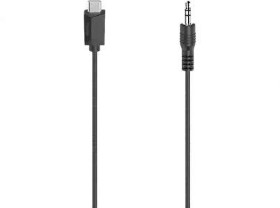 Cable de audio - Hama 00200729, 0.75 m, USB-C, Jack 3.5 mm, Transmisión HiFi, Negro