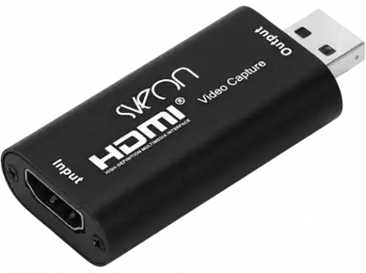 Capturadora de vídeo - Sveon STV60, USB 2.0 Vídeo/Audio HDMI 4K, Plug and Play, Negro