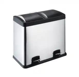 Cubo de basura ELECTRO DEPOT INOX 30L + 30L 2 compartimentos