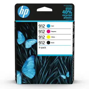 HP - Pack De 4 Cartuchos De Tinta Original 912 Negro/cian/magenta/amarillo (6ZC74AE)