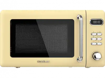 Microondas con grill - Cecotec ProClean 5110 Retro Yellow, 800 W, 5 niveles de potencia, 8 programas, 20 l, Yellow