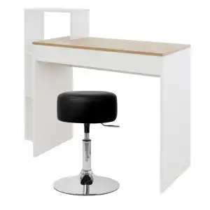 ML-Design Escritorio Con 3 Estantes 110x72x40cm Blanco/Beige