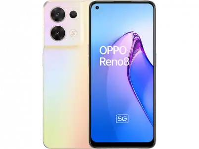 Móvil - OPPO Reno 8, Shimmer Gold, 256GB, 8GB, 6.44" Full HD+, MTK Dimensity 1300, 4500mAh, Android 12