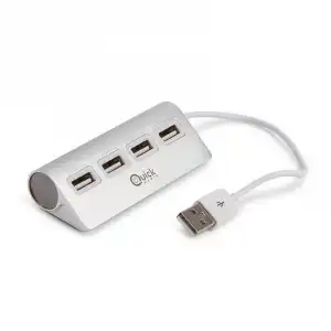 Quick Media Hub 4x USB 2.0 Plata