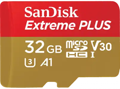 Tarjeta Micro SDHC - SanDisk Extreme PLUS, 32 GB, 100 MB/s, U3, V30, A1, C10, 4K UHD, Ideal Android, Rojo