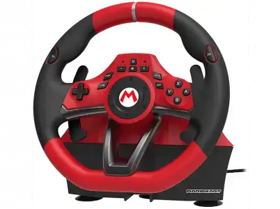 Volante - Hori Mario Kart Pro Deluxe, Para Nintendo Switch, PC, Pedales, USB, Rojo