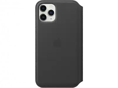 Apple Leather Folio, Funda para el iPhone 11 Pro, Piel, Con tapa y tacto suave, Negro