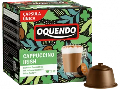 Cápsulas monodosis - Oquendo Cappuccino Irish, 12 Cápsulas, Con sabor a Irish Cream