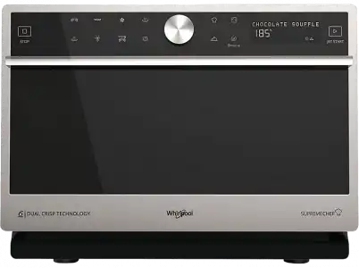 Microondas - Whirlpool MWP 3391 SX, 1000 W, Grill 1200 33 L, Cavidad XXL, Tecnología Dual Crisp