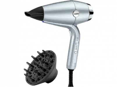 Secador - Babyliss D773DE, 2100 W, 3 Niveles de temperatura, 2 Velocidades, Difusor, Gris