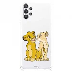 Funda Oficial de Disney Simba y Nala Silueta El Rey León para Samsung Galaxy A32 5G