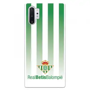 Funda Para Samsung Galaxy Note 10plus Del Betis Fondo Rayas Verdiblancas - Licencia Oficial Real Betis Balompié