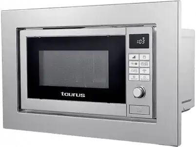 Microondas integrable - Taurus Elbrus, 700W, Potencia Grill 900W, 9 Modalidades, Programable, 20 L, Inox