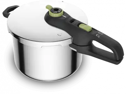 Olla express - Tefal Secure Trendy P2580703, 6 L, 2 programas, Cocción rápida, Compatible con Inducción, Acero Inox., Verde