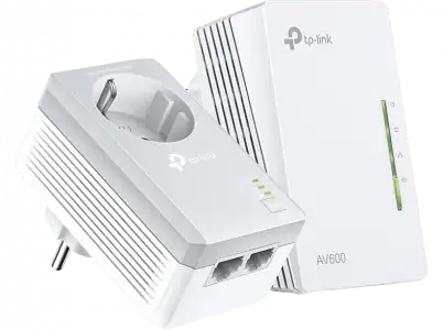 Adaptador PLC - TP-Link TL-WPA4226 KIT, 2 Adaptadores Powerline, AV600, WiFi 300Mbps, Puertos, Blanco