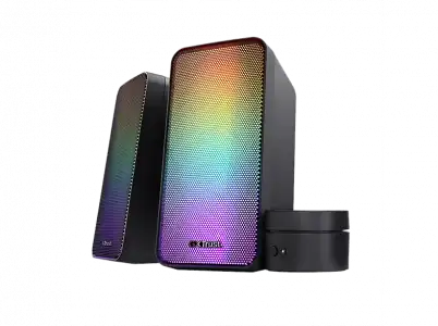 Altavoces para PC - Trust GXT 611 WEZZ, 12 W, Alámbrica, Iluminación RGB, Negro