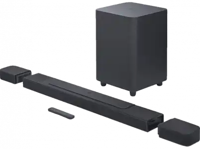 Barra de sonido - JBL Bar 1000, Bluetooth, Subwoofer inalámbrico, 880 W, Canales 7.1.4, Negro