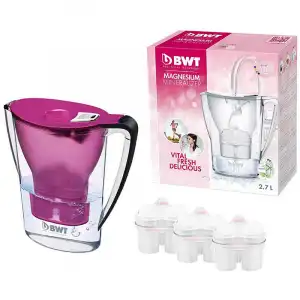 BWT Penguin Electrónica Jarra Filtradora de Agua con Magnesio 2.7L Violeta + 3 Filtros