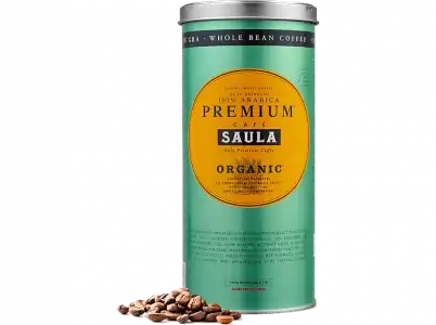 Café en grano - Saula Premium Ecológico, Arábica, Intenso, 500 g