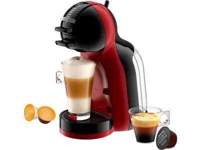 Cafetera de cápsulas - Krups Nescafé Dolce Gusto Mini Me KP123HAS, 1500 W, 15 Bar, 0.8 L, Calentamiento en 30 s, Selector cantidad bebida, Rojo