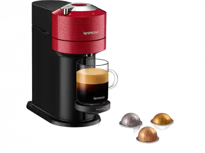 Cafetera de cápsulas - Nespresso® Krups Vertuo XN9105, 1500 W, 1.1 l, Wi-Fi, Bluetooth, Rojo