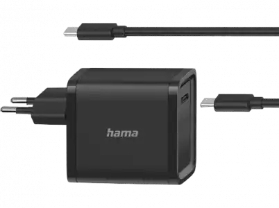 Cargador - Hama 200005, Fuente alimentación + Cable USB-C, 2 m, Negro