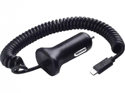 Cargador USB para coche - ISY ICC 3000, MicroUSB, 1.2A, Negro