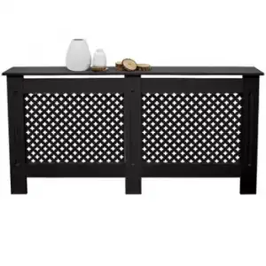 Cubierta Del Radiador Lacado 152x19x82 Cm Mdf Negro Ecd Germany