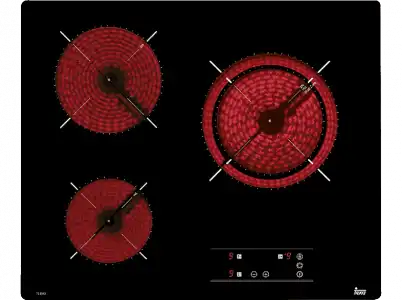 Encimera - Teka TB 6315, Vitrocerámica, Eléctrica, 3 zonas, 27 cm, Negro