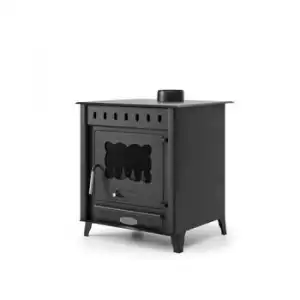 Estufa De Leña Pequeña Teide 12.6 Kw | Chimenea Rustica De Leña | Estufa De Leña Clásica Para Salón Salida Humos Vertical Estufa Volcano Teide +