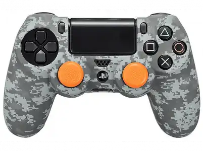 Funda + grips - FR-TEC Dualshock, Para PS4, Gris y Naranja