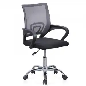 Home Heavenly Vera Silla Juvenil de Escritorio con Asiento Regulable y Respaldo Tejido Gris