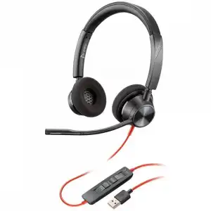 Poly Blackwire 3320 Auriculares USB Negros