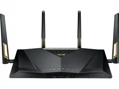 Router WiFi - ASUS RT-AX88U Pro, Doble banda, ‎6 Gbit/s, MU-MIMO, 6, 4 antenas, Negro