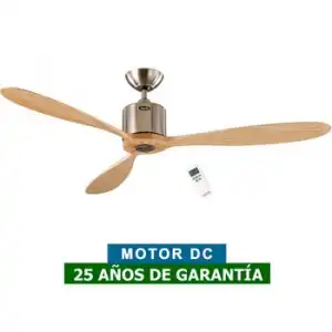 Ventilador De Techo Casafan 313247 Aeroplan Eco Madera Maciza Natural/cromo Satinado