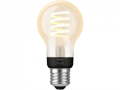 Bombilla inteligente - Philips Hue A60 E27, Luz Blanca de Cálida a Fría, 7W, Compatible asistentes, Ámbar