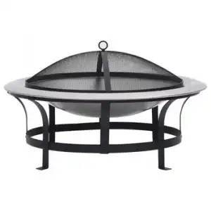 Brasero De Jardín Con Parrilla Acero Inoxidable 76 Cm Vidaxl