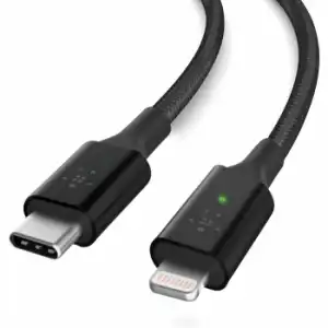 Cable De Nylon Trenzado Usb-c A Lightning Pd 18w 1,2m Belkin Negro