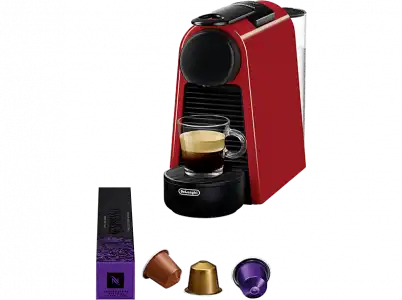 Cafetera de cápsulas - Nespresso De'Longhi Essenza Mini EN85.R, 19 bar, 0.6 l, 1150 W, Rojo