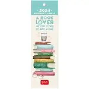 Calendario fotográfico 2024 Legami 5,5x18 mes visto marcapáginas Booklovers inglés