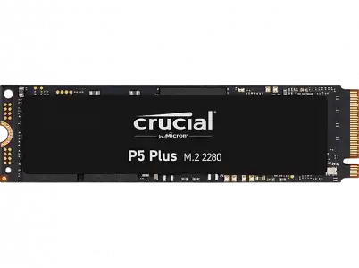 Disco duro interno 1 TB- Crucial P5 Plus, Tecnología PCIe® 4.0 NVMe™, Velocidad lectura 6600 MB/s, Negro