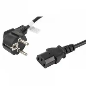 Lanberg Cable de Extensión CEE 7/7 a IEC 320 C13 Macho/Hembra 1.8m VDE Negro