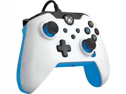 Mando - PDP Ion White Licenciado, Para Xbox Series X, Controles D-pad, Cable desmontable, Blanco/Azul