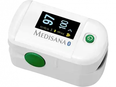 Pulsioxímetro - Medisana PM 100, Detector Pulso/ SpO2, Conexión Bluetooth, Aplicación VitaDock+, Blanco