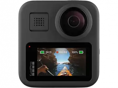 Cámara deportiva - GoPro Max, Vídeo 5.6K 30, 16.6 MP, Slo-Mo 2x, Max HyperSmooth, Sumergible 5m, GPS, Negro