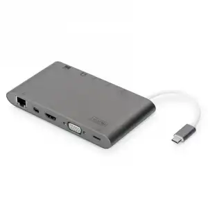 Digitus DA-70875 Dock Station USB-C 11x Puertos Gris