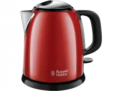 Hervidor de agua - Russell Hobbs Mini ColourPlus 24992-70, 1 l, Base 360º, Apagado automático, Rojo